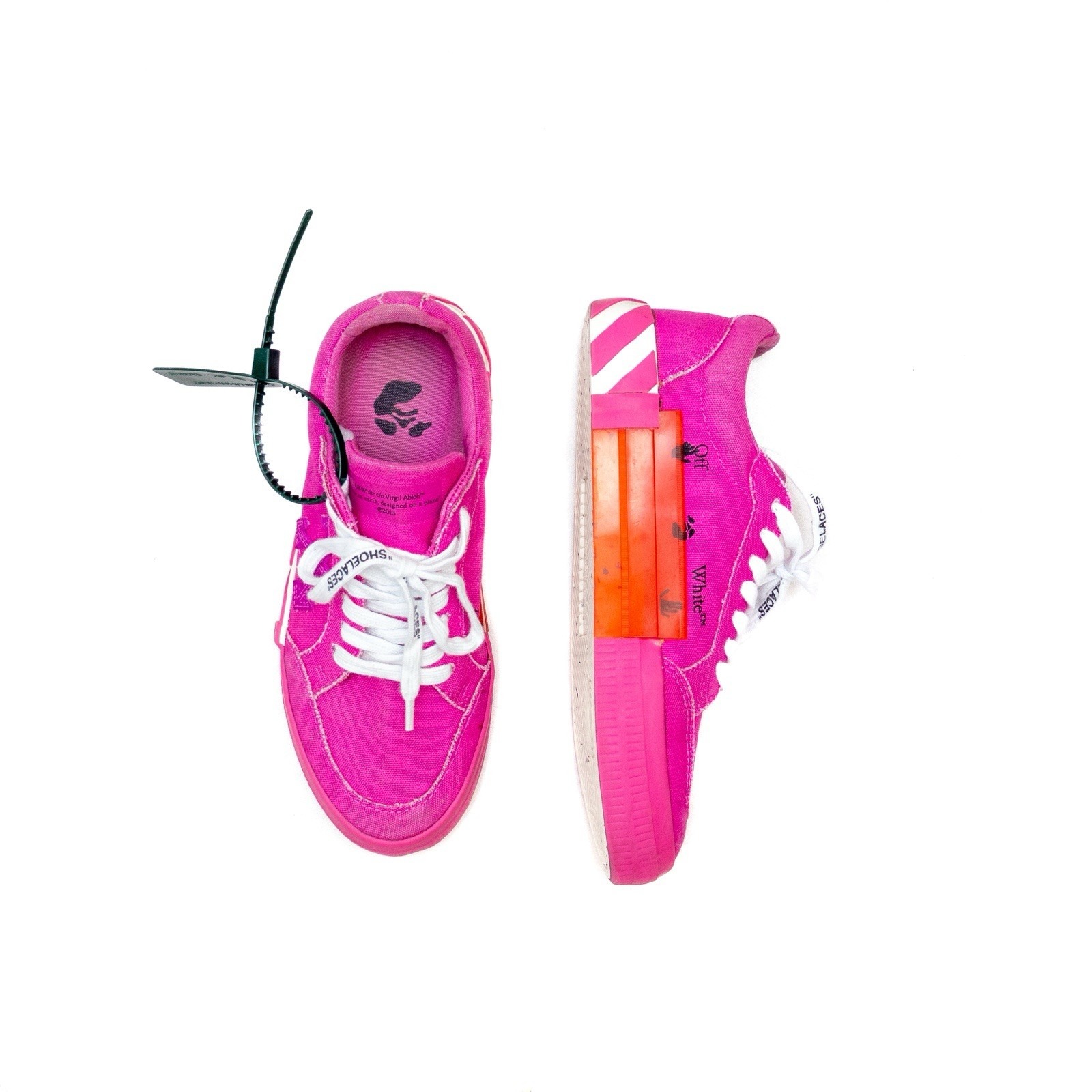 Off-White Womens Vulcanized Low Top Sneakers Pink/White Us 8 Virgil Abloh